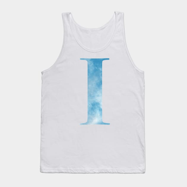 Clouds Blue Sky Initial Letter I Tank Top by withpingu